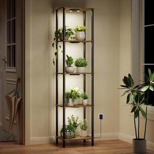 Bstrip Plant Stand Indoor with Grow Light, 66" Tall Indoor Plant Shelf, 5 Tier Flower Stand with Plant Light Full Spectrum, Metal Plant Holder with Light, lighted Plant Rack for Home, Corner, Patio
