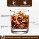 30th Birthday Gifts for Men Whiskey Glass Set - 30th Birthday Decorations, Party Supplies - 30 Year Anniversary, Bday Gifts Ideas for Him, Dad, Husband, Friends - Wood Box & Whiskey Stones & Coaster