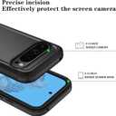Qinmay Phone Case for Google Pixel 9/9 Pro Case with HD Screen Protector, Heavy Duty Shockproof & Dropproof 3-Layer Cover Phone Case for Pixel 9/9 Pro,Black