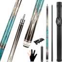 HomeSeason Carbon Fiber Pool Cue 58" with Leather Bag Extender Extension Rod Professional Pool Stick 4-Layer Tip Low Deflection Cue Stick, 3 * 8/8Joint Pin, Ultra-Smooth, Billiard Cue Sticks