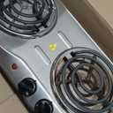 OVENTE Electric Countertop Double Burner, 1700W Cooktop with 6" and 5.75" Stainless Steel Coil Hot Plates, 5 Level Temperature Control, Indicator Lights and Easy to Clean Cooking Stove, Silver BGC102S