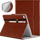 DTTO for iPad 9.7 Inch 5th/6th Generation 2018/2017 Case with Apple Pencil Holder, Premium Leather Folio Stand Cover Case for Apple iPad 9.7 inch, Also Fit iPad Pro 9.7/Air 2/Air - Dark Brown