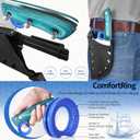 XYJ Authentic Since 1986,Heavy Duty Large Meat Cleaver,Serbian Chef Butcher Knife with Case,Chefs Vegetable Kitchen Knife,Full Tang for Outdoor Camping,Wood Handle with Sheath (Blueish Green Wood)