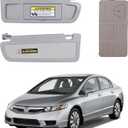 Right Side Sun Visor Fits for 2006-2011 Civic Light Gray with Storage Bag Fits 83280-SNA-A01ZA 83230-SNA-A01ZC