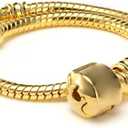 RUBYCA 10pcs 7.1" Gold Color Clasp European Snake Chain Charm Bracelet fit Charm Beads DIY