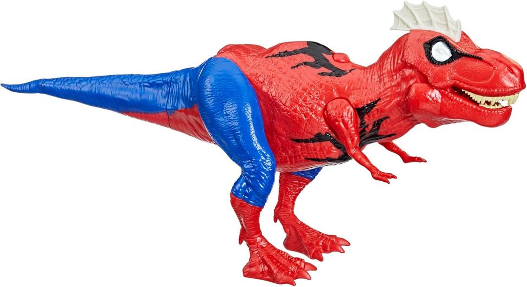 Spider-Man Marvel Web Chompin' Spider-Rex 16-Inch Action Figure with Sounds and Dino Blast Action, Superhero Toys for Kids Ages 4 and Up