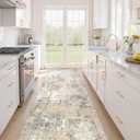 Runner Rug Kitchen Washable Rugs: 3x10 Non-Slip Abstract Soft Modern Stain Resistant Indoor Floor Neutral Accent Throw Carpet for Hallway Bathroom Laundry Room Entryway Bedroom- Gray Gold