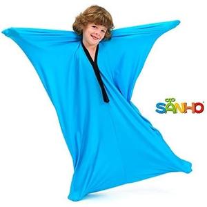 SANHO Sensory Sock Body Sock,Small,3-5 Years, 40" H x 27" W,Good for Height:30"-41",Perfect for Children with Sensory Processing Disorder,Updated Version,Bright Blue