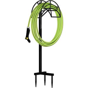 ROSSNY Garden Hose Holder Water Hose Holders for Outside Freestanding and Detachable with 3 Long Spiky Feet Heavy Duty Hose Hanger Storage
