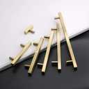 25 Pack Gold Cabinet Knobs Brushed Gold Drawer Knobs T Brass Cabinet Pulls for Kitchen Cupboard & Drawer Hardware