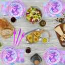 182pcs Mermaid Themed Plates and Napkins Set,Serve 30