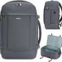ECOHUB Travel Backpack for Men Women, Carry on Backpack with USB Charging Hole, Spirit Airlines Personal Item Bag Flight Approved, 15.6 Inch Laptop Backpack with Anti Theft Pockets, 30L, Grey