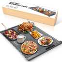 Food Warming Mat - Portable Party Buffet Electric Warming Tray, Foldable Food Warmer, Timed Off, Temperature Adjustable, Suitable for Daily, Outdoor, Party (Gray)