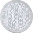 Amazing Gemstone Selenite Crystal Charging Plate For Crystals And Healing Stones, 3" Selenite Crystal Plate Engraved Flower of Life Coaster For Home, Office Table Decor (Selenite Round Disc)