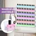 6 Pack Nail Polish Rack,Clear Acrylic Nail Polish Organizer Wall Mounted Shelf,Nail Polish Holder Organizer with Removable Anti-slip End Inserts,Clear Acrylic Shelves Nail Supplies Display 90 Bottles