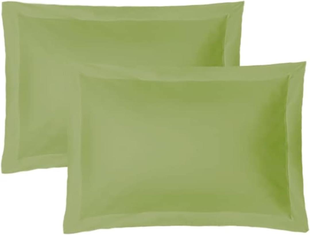 iMaylex Soft and Breathable 100% Egyptian Cotton Envelope Pillow Shams, Silk Like and Cozy Decorative Pillow Covers, Set of 2, Green, King