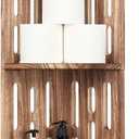 Meangood Bathroom Corner Shelf Stand, 3 Tier Solid Wood Display Shelf for Narrow Space, Shower Corner Shelf, Plant Stand Nightstand, for Living Room, Bedroom, Home Office, Elegant Carbonized Black, 8.5D x 11.1W x 30.7H in