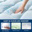 Queen Mattress Topper Viscose Derived from Bamboo,Breathable and Soft Extra Thick Pillow Top Mattress Pad Cover for Back Pain, Deep Pocket Fits 721 Inch Mattress (60.1"x80.1",Blue)