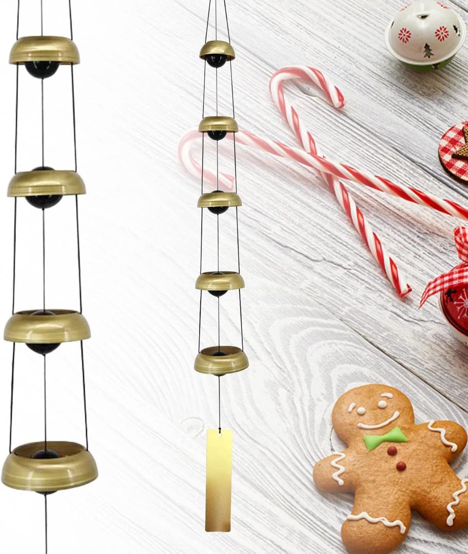 ASTARIN Copper Wind Chimes, Temple Wind Chime with 5 Bells, Feng Shui Wind Chimes for Home Yard Outdoor Decoration, A Great Memorial Wind Chime for Someone who Loves Peace