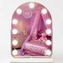 Vanity Mirror with Lights,Hollywood Makeup amovible Mirror, Arch Shape, 11 Bulb led, 3 Colors Lighting,12.6" x 17.3" Inches, 360 degres Rotation, Touch Control