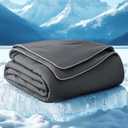 Bedsure Cooling Blankets for Hot Sleepers - Summer Blanket Twin Size, Cold and Lightweight Gift for Night Sweats, Ice Cooled Breathable Comforter for Bed and Couch, Dark Grey, 60x80 Inches