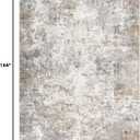 UERMEI 9x12 Area Rug Living Room Rugs - Washable Neutral Modern Abstract Soft Thin Large Rug Indoor Floor Non Slip Rug Carpet for Bedroom Under Dining Table Home Office Decor - Brown Grey