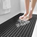 DEXI Bathtub Mat Non Slip, Extra Long 39x16, Suction Cups, Drain Holes, Machine Washable for Tub Shower Floor, Black