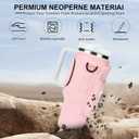 Initial Water Bottle Holder with Strap for Stanley Cup Accessories 40 oz Tumbler/Simple Modern Tumbler Bag, Water Bottle Carrier Bag with Strap for Men Women Gift Hiking, Travel, Camping, Walking Gym (Pink)