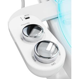 CLEAR REAR Bidet Attachment for Toilet Seat -Non-Electric with Self Cleaning Nozzles, Leak Proof Connectors, Adjustable Water Spray, Rear & Feminine Wash - Toilet Bidet Upgrades (Cold & Warm Water)
