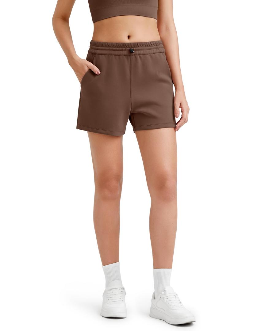 G4Free Summer Shorts for Women Wide Leg Athletic Shorts Comfy Soft Sweat Shorts Adjustable Shockcord Casual Lounge Pajama Shorts Walking(Dark Coffee, XS)