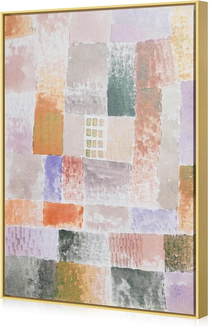 Akfado Floater Frame for 30x40 Canvas Paintings with 0.6-0.8" Deep, DIY Metal Canvas Floater Frames for Abstract Art Prints Family Wedding Portraits,Rustic Farmhouse Room Decor, No Glass & Back (Gold)