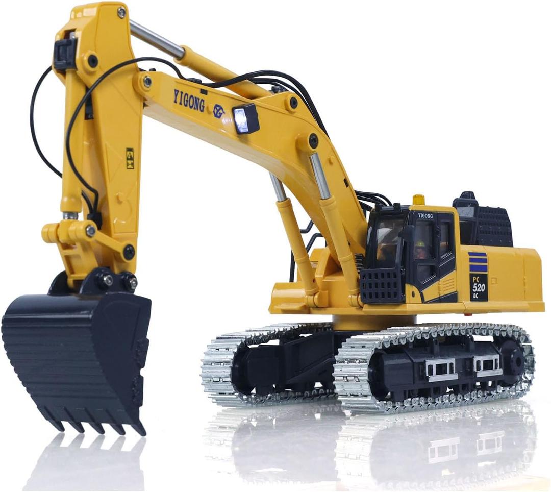 TOUCAN RC HOBBY 1/50 RC Digger PC520 Electric Lifting Radio Control Excavator Engineering Vehicle Metal Tracks Lights Sound Small Collection for Ages 14+