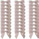 AIMUDI Dusty Rose Satin Ribbon Twist Tie Bows 3.5" Pretied Bows Premade Craft Bows for Treat Bags Cake Pop Gift Wrapping Basket Wedding Favors Cookie Candy Bagging Baby Shower - 50 Counts