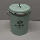 Kitchen Countertop Compost Bin, Odor Resistant Indoor Compost Bin with Lid and Charcoal Filter, Rust Resistant Coated Compost Bucket, Compost Container, Mint (Medium)