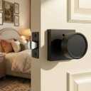 Goldenwarm Black Door Knobs Interior, Matte Black Door Knob, Privacy Door Knobs for Bedroom and Bathroom, Zinc Alloy Heavy Duty Interior DoorKnob(6 Pack)