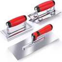 3 Pcs Stainless Steel Concrete Tools Set Include Hand Finishing Trowel (11" x 4"), Concrete Edger (6" x 3") and Groover (6.6" x 3") Stucco Cement Kit Masonry Construction Hand Kit