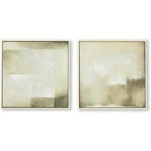 Framed Green Abstract Wall Art, Hand Painted Modern Canvas Print Artwork, Square Minimalist All Green Abstract Pictures for Living Room, Hallway Fireplace Bedroom Home Office Wall Decor 17x17 In 2pack