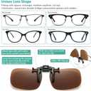 IOHLNG Polarized Clip On Flip Up Sunglasses Over Prescription Glasses for Women and Men (Brown)