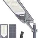 Gefolly SL-9000W Solar Street Light Outdoor, Wide Angle Commercial Parking Lot Light Flood Security Dusk to Dawn 6500K IP67 with Motion Sensor Lamp for Garden, Basketball Court