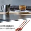 Unomor 3Pcs Long Handle Wooden Coffee Spoon Set Small Wooden Stirring Spoons for Coffee Tea Honey and Dessert Mixing Natural Material