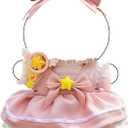 Doll Clothes  Magical Girl Outfit for 17cm LBB, Layered Pink & White Satin Dress with Star Bow, Large Ribbon Headpiece & Magic Wand Accessory Doll Not Included