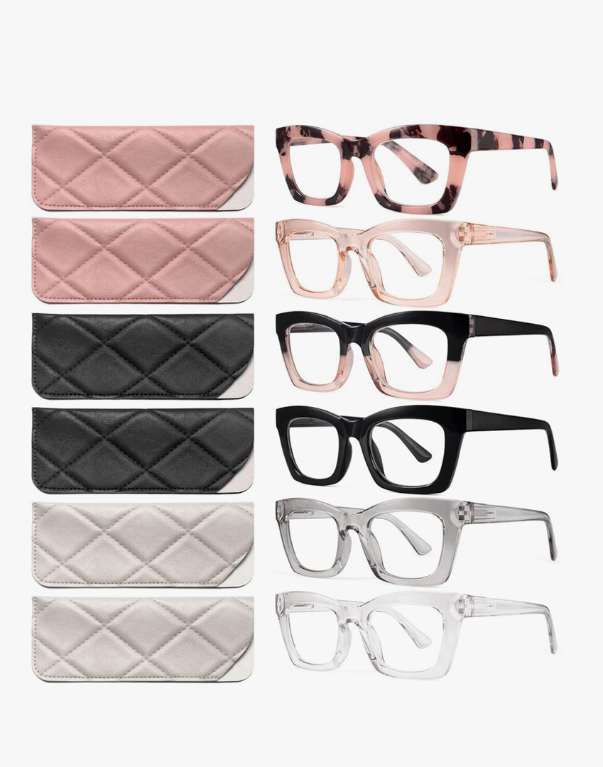 CCVOO Stylish Reading Glasses for Women, Eyeglasses, Blue Light Readers for Women, Computer Eye Glasses, Cheaters