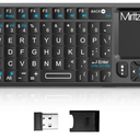 Mini Keyboard with Touchpad, Bluetooth &2.4G Dual Mode & Backlit, USB-C Rechargeable, Compatible with iPad, Mac, Windows, Android - Ultra-Thin Portable for Travel, Office, Home - Black