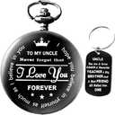 Udaney to My Uncle Pocket Watch Black Watch Gifts for Uncle from Nephew Niece