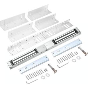 Double Door Mag Lock 280KG / 600 LBS of Magnetic Holdings Force Electromagnetic Commercial Lock DC 12V, LED Indicator and NO/NC Options with Z and L Bracket