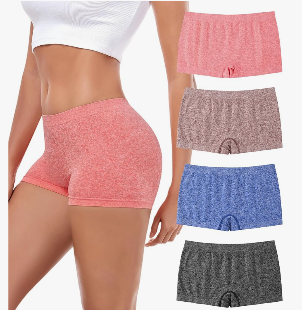 Womens Boys Shorts Underwear Seamless Full Coverage Briefs Soft Stretch Boxer Shorts For Women Multipack Size Large