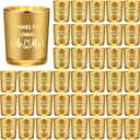 Hushee 48 Set Gold Wedding Candle Holders Bulk Mr Mrs Votive Candle Holders Thanks for Coming Glass Candle Holder Bulk Wedding Tealight Candle Jars for Wedding Party Bridal Shower Home Table Decor