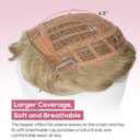 REECHO Hair Topper for Women - 100% Japanese Revolutionary Fiber Short Toupee Wiglet Topper Hairpiece for Women with Thinning Hair Loss Lightweight Large Base for Full Coverage - Light Ash Blonde