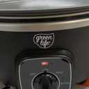 GreenLife 3.5QT Slow Cooker, Non-Toxic PFAS-Free Ceramic Nonstick Removable Interior Bowl, Programmable, Keep Warm, Stovetop & Oven Safe, Dishwasher Safe Parts, Glass Lid, Black