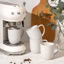 Ceramic Coffee Mugs Set of 4, 12oz Embossed Cups with Elegant Patterns A Thoughtful Gift for Women, Mom, or Friends, Perfect for Tea, Latte, Cocoa (Arctic White, 12 OZ)